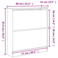 Scarpiera Grigio Sonoma 80x21x87,5 cm in Legno Multistrato 839922