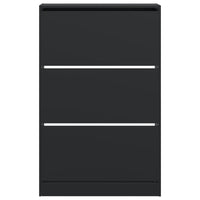 Scarpiera Nera 80x21x125,5 cm in Legno Multistrato 839925