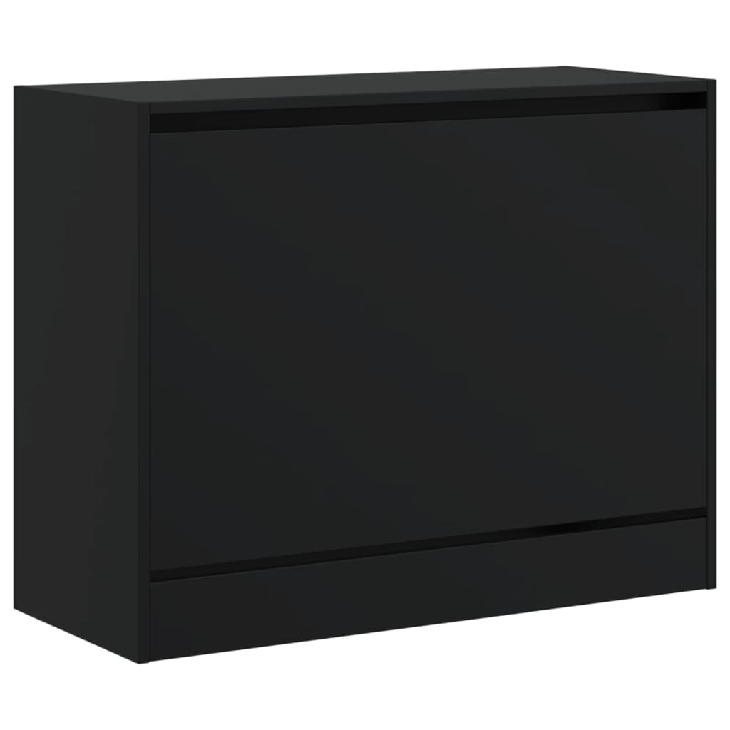 Scarpiera Nera 80x34x63 cm in Legno Multistrato 839960