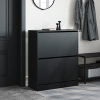 Scarpiera Nera 80x34x96,5 cm in Legno Multistrato 839967