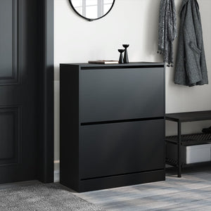 Scarpiera Nera 80x34x96,5 cm in Legno Multistrato 839967