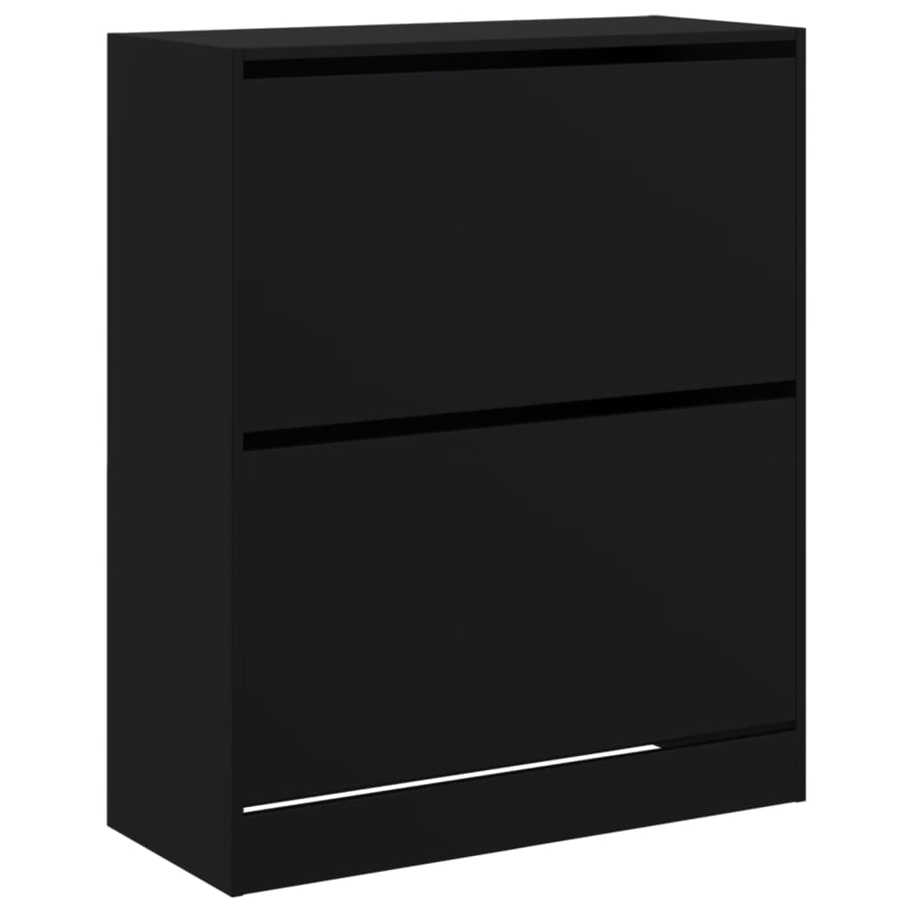 Scarpiera Nera 80x34x96,5 cm in Legno Multistrato 839967