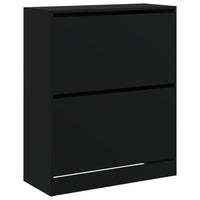 Scarpiera Nera 80x34x96,5 cm in Legno Multistrato 839967