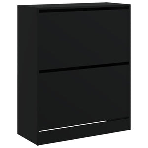 Scarpiera Nera 80x34x96,5 cm in Legno Multistrato 839967