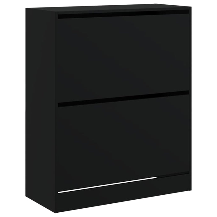 Scarpiera Nera 80x34x96,5 cm in Legno Multistrato 839967