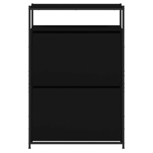 Scarpiera Nera 75x34x112 cm in Legno Multistrato 840034