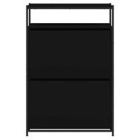 Scarpiera Nera 75x34x112 cm in Legno Multistrato 840034