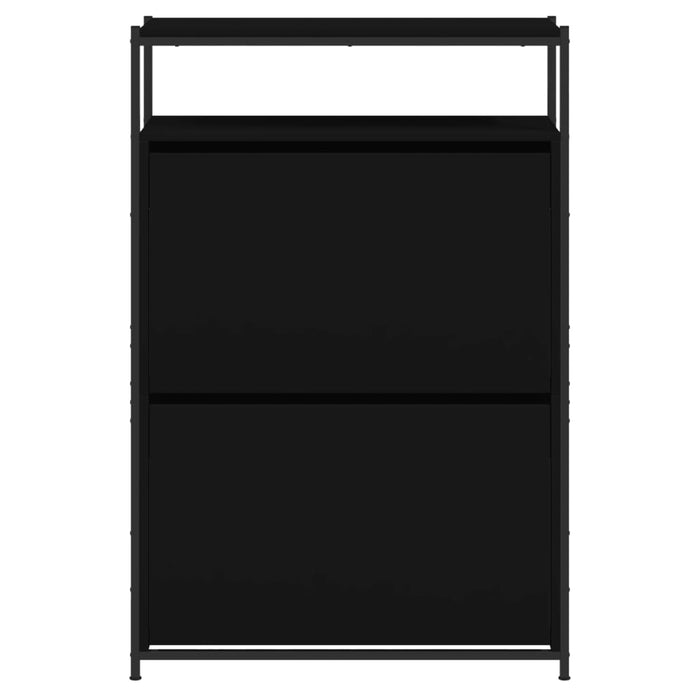 Scarpiera Nera 75x34x112 cm in Legno Multistrato 840034