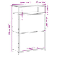 Scarpiera 75 x 34 x 112 cm multistrato marrone 02_0043415
