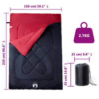 Sacco Pelo Doppio Campeggio con Cuscini per Adulti 3-4 Stagioni