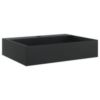 vidaXL Lavandino 50x38x11 cm Blocco in Marmo/Minerale Nero Opaco