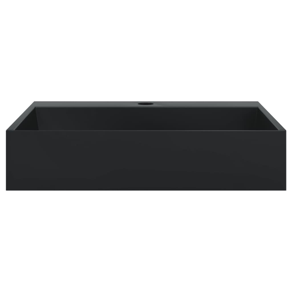 Lavandino 50x38x11 cm Blocco in Marmo/Minerale Nero Opaco 155979