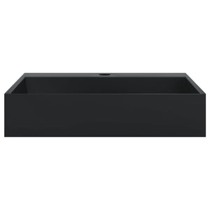 Lavandino 50x38x11 cm Blocco in Marmo/Minerale Nero Opaco 155979