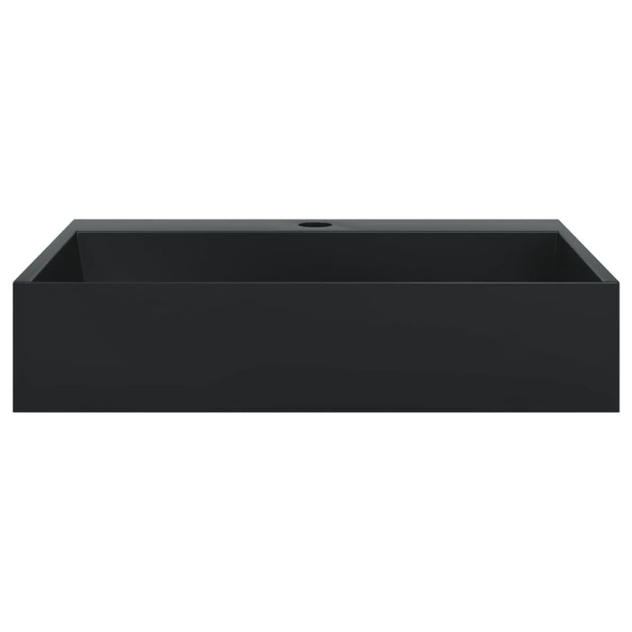 Lavandino 50x38x11 cm Blocco in Marmo/Minerale Nero Opaco 155979