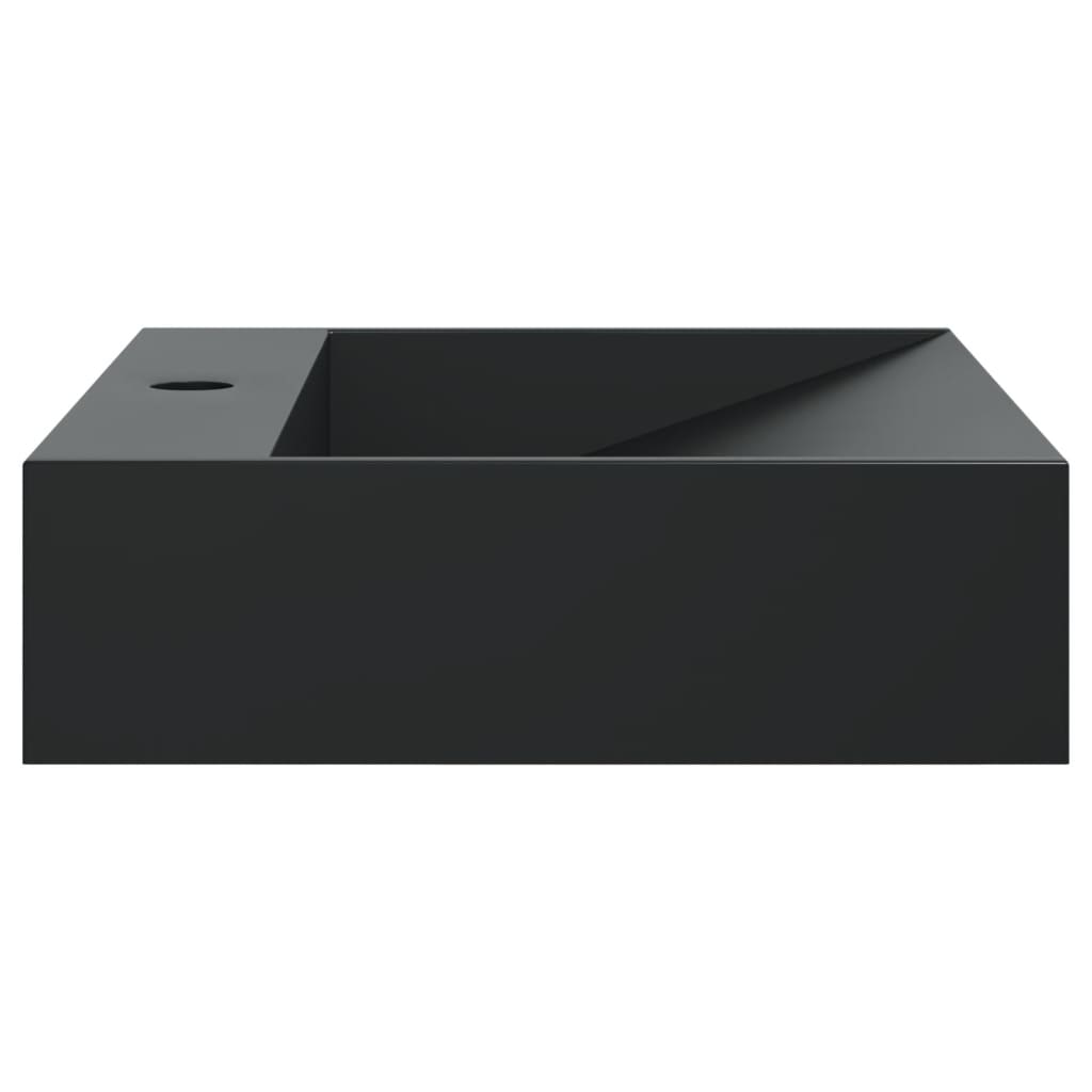 Lavandino-Lavabo-Lavello 50x38x11 cm Blocco in Marmo/Minerale Nero Opaco