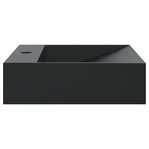 Lavandino-Lavabo-Lavello 50x38x11 cm Blocco in Marmo/Minerale Nero Opaco