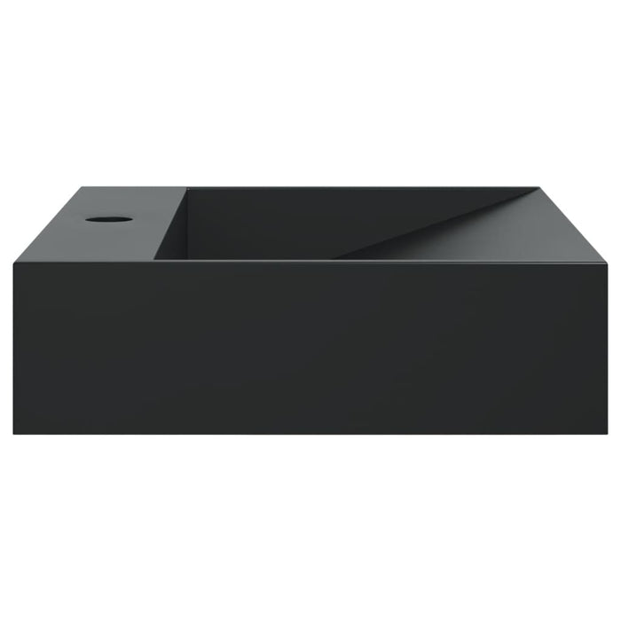 Lavandino-Lavabo-Lavello 50x38x11 cm Blocco in Marmo/Minerale Nero Opaco