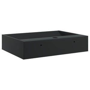 vidaXL Lavandino 50x38x11 cm Blocco in Marmo/Minerale Nero Opaco