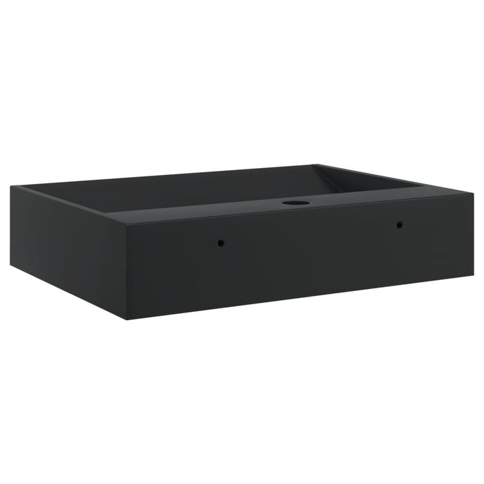 vidaXL Lavandino 50x38x11 cm Blocco in Marmo/Minerale Nero Opaco