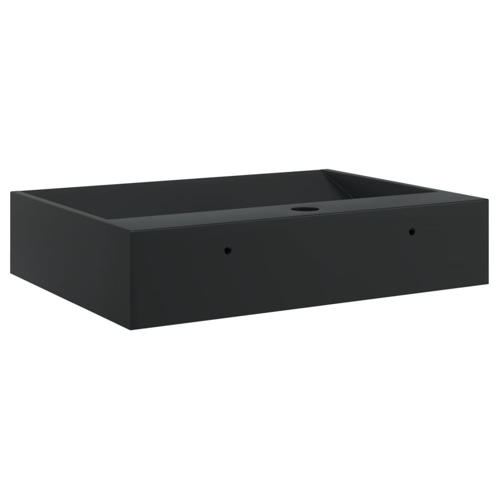Lavandino 50x38x11 cm Blocco in Marmo/Minerale Nero Opaco 155979