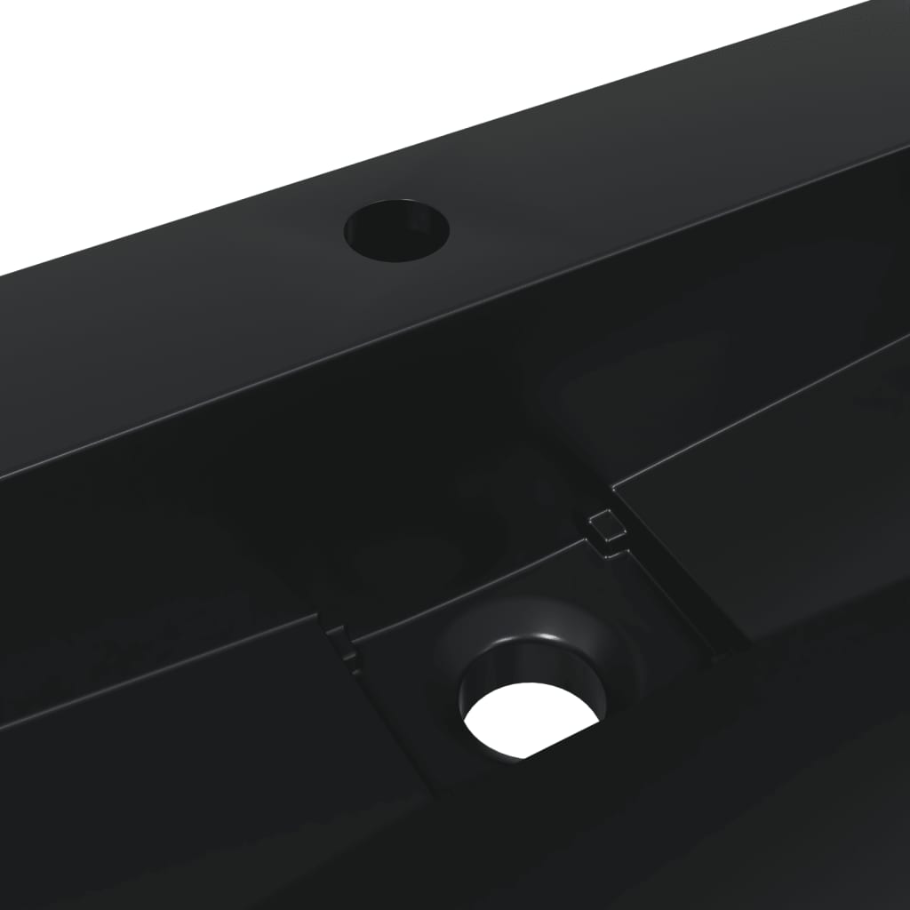 vidaXL Lavandino 50x38x11 cm Blocco in Marmo/Minerale Nero Opaco