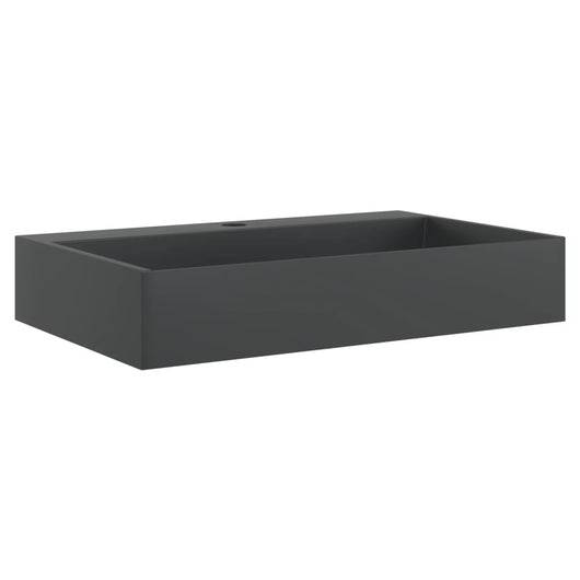 Lavandino-Lavabo-Lavello 60x38x11 cm Blocco in Marmo/Minerale Nero Opaco