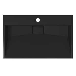 Lavandino-Lavabo-Lavello 60x38x11 cm Blocco in Marmo/Minerale Nero Opaco