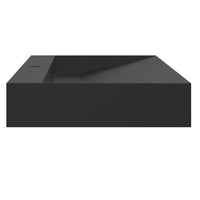 Lavandino 120x46x11 cm Blocco in Marmo/Minerale Nero Opaco 155983
