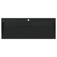 Lavandino 120x46x11 cm Blocco in Marmo/Minerale Nero Opaco