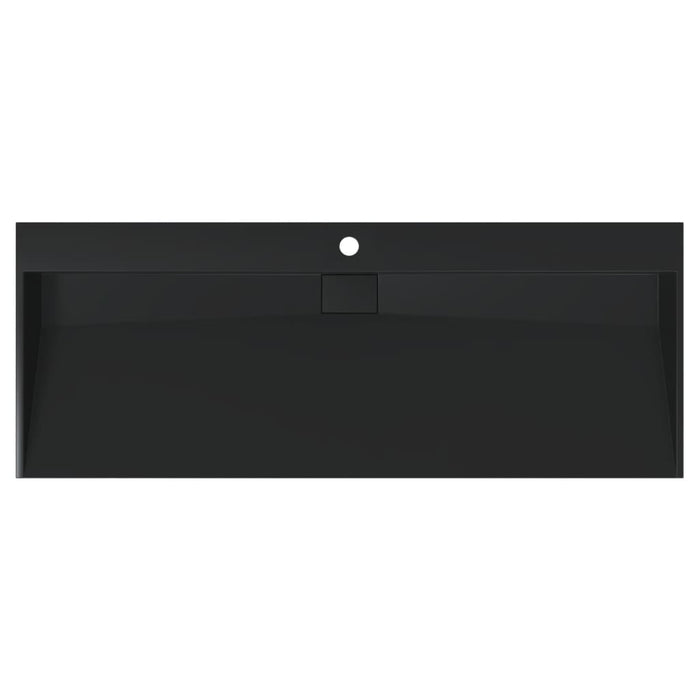 Lavandino 120x46x11 cm Blocco in Marmo/Minerale Nero Opaco 155983