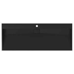 Lavandino-Lavabo 120x46x11 cm Blocco in Marmo/Minerale Nero Opaco