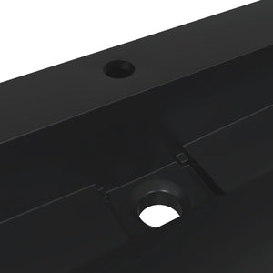 Lavandino-Lavabo 120x46x11 cm Blocco in Marmo/Minerale Nero Opaco