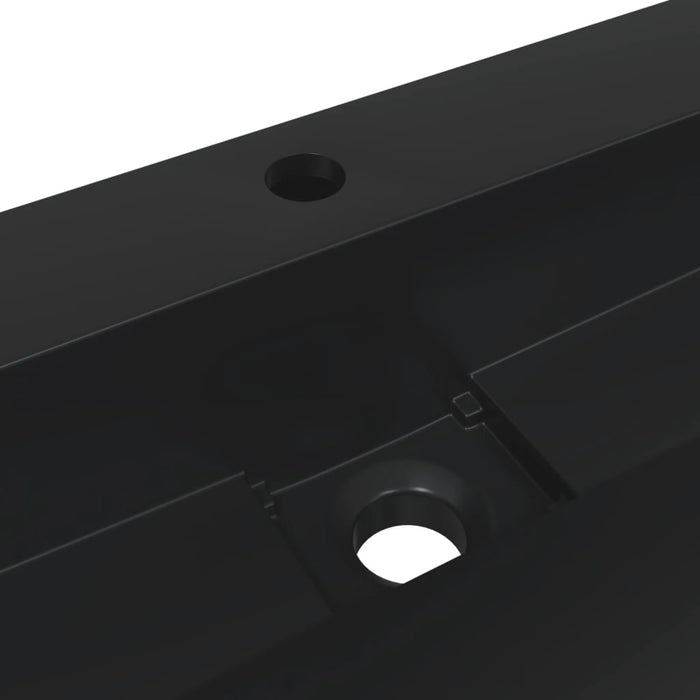 Lavandino-Lavabo 120x46x11 cm Blocco in Marmo/Minerale Nero Opaco