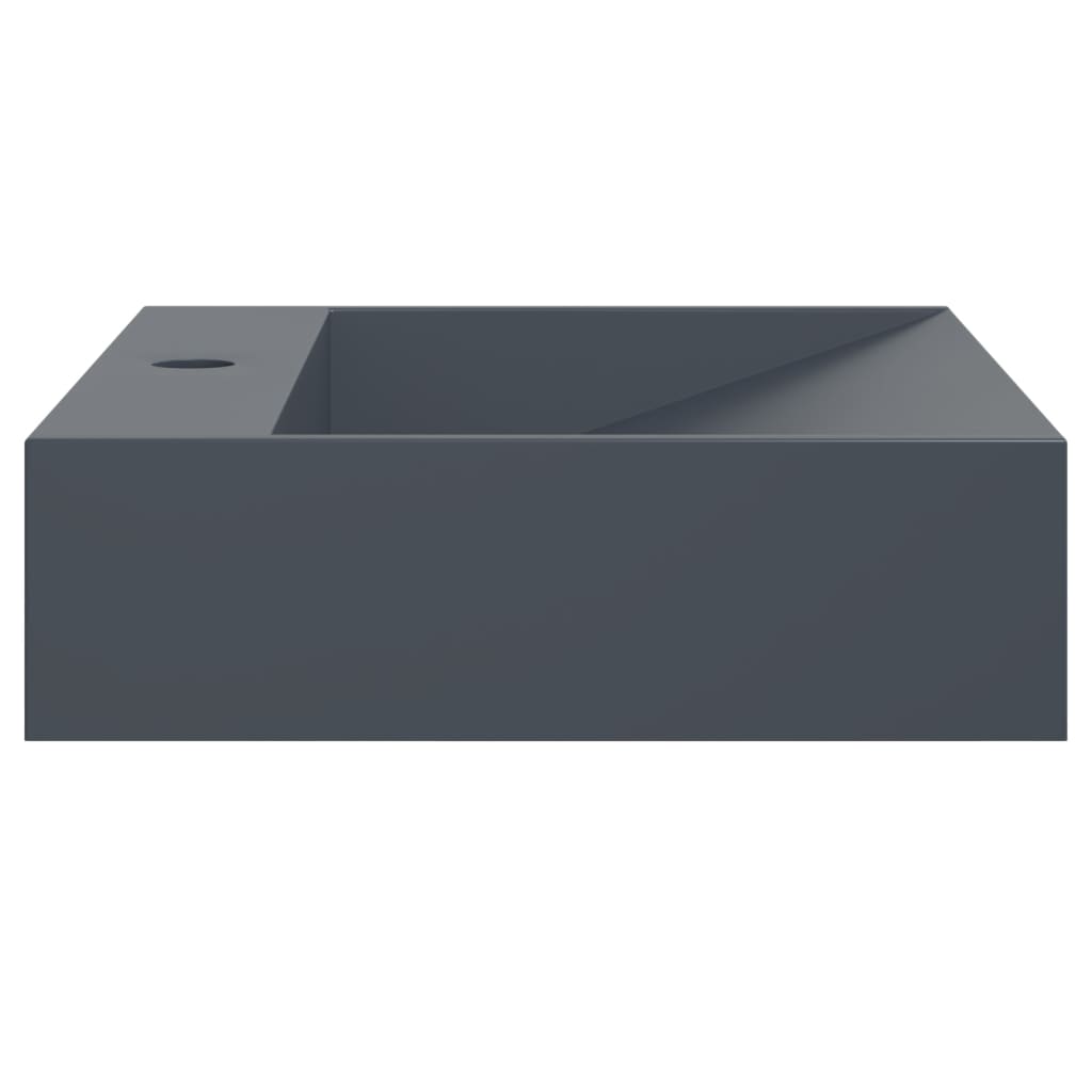 vidaXL Lavandino 50x38x11 cm Blocco in Marmo/Minerale Antracite
