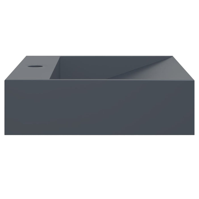 vidaXL Lavandino 50x38x11 cm Blocco in Marmo/Minerale Antracite