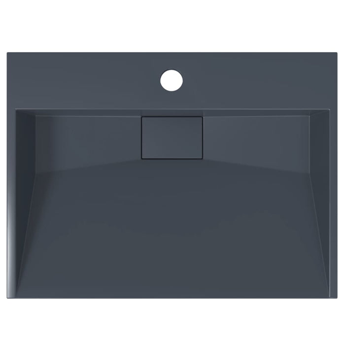 Lavandino-Lavabo-Lavello 50x38x11 cm Blocco in Marmo/Minerale Antracite