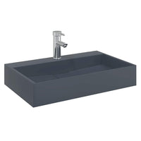 Lavandino-Lavabo-Lavello 60x38x11 cm Blocco in Marmo/Minerale Antracite