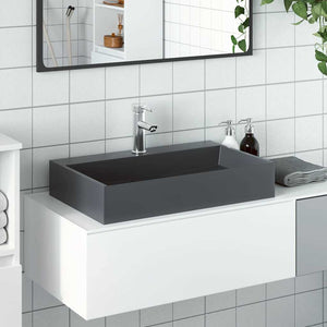 Lavandino-Lavabo-Lavello 60x38x11 cm Blocco in Marmo/Minerale Antracite