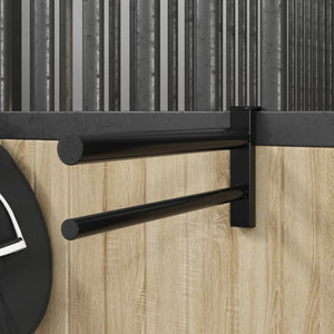 Portasella con Doppio Braccio Portatile Nero in Ferro 172433