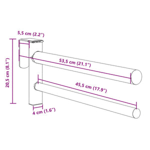 Portasella con Doppio Braccio Portatile Nero in Ferro 172433