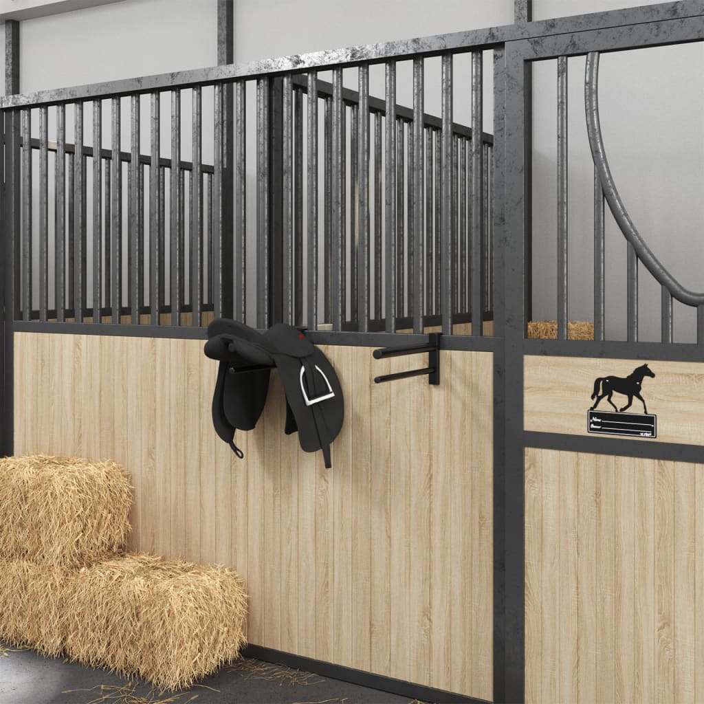 Portasella con Doppio Braccio Portatile Nero in Ferro 172433