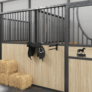 Portasella con Doppio Braccio Portatile Nero in Ferro 172433