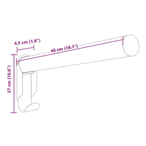 Portasella da Parete Pieghevole Nero in Ferro 172438
