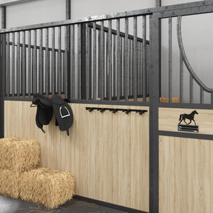 Supporto Briglie per 5 Briglie con 5 Ganci Nero in Ferro