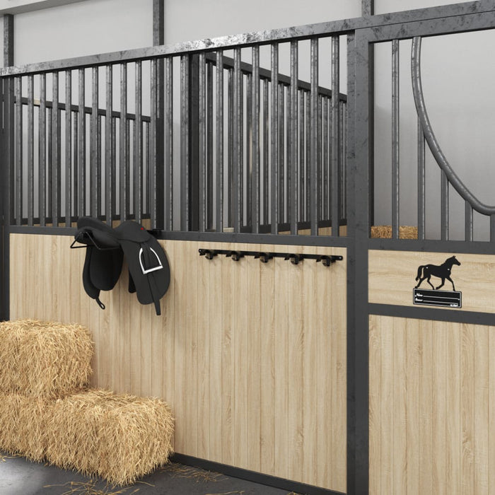 Supporto Briglie per 5 Briglie con 5 Ganci Nero in Ferro