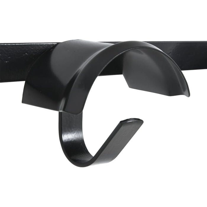 Supporto Briglie per 5 Briglie con 5 Ganci Nero in Ferro