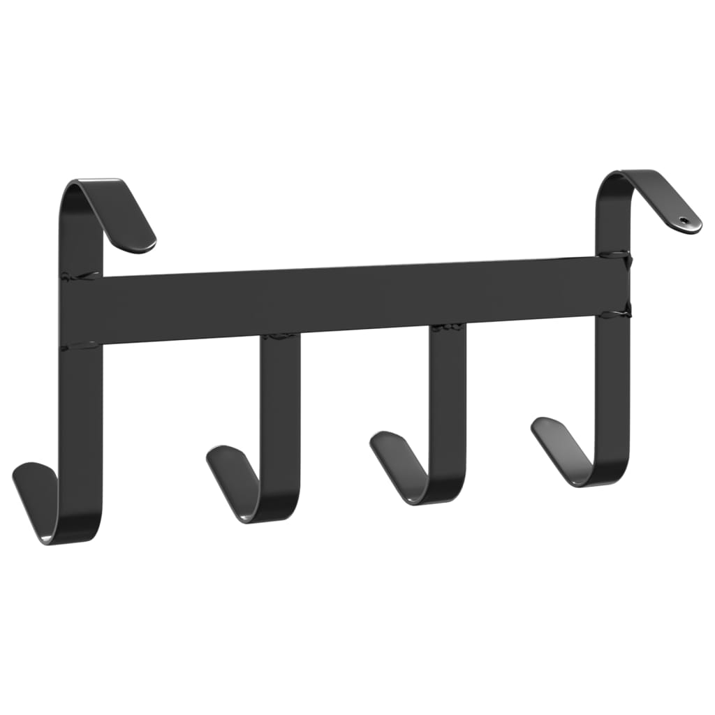 Supporto Briglie con 4 Ganci Nero in Acciaio