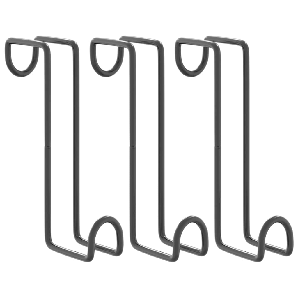 Supporti Briglie 3 pz in Acciaio Nero