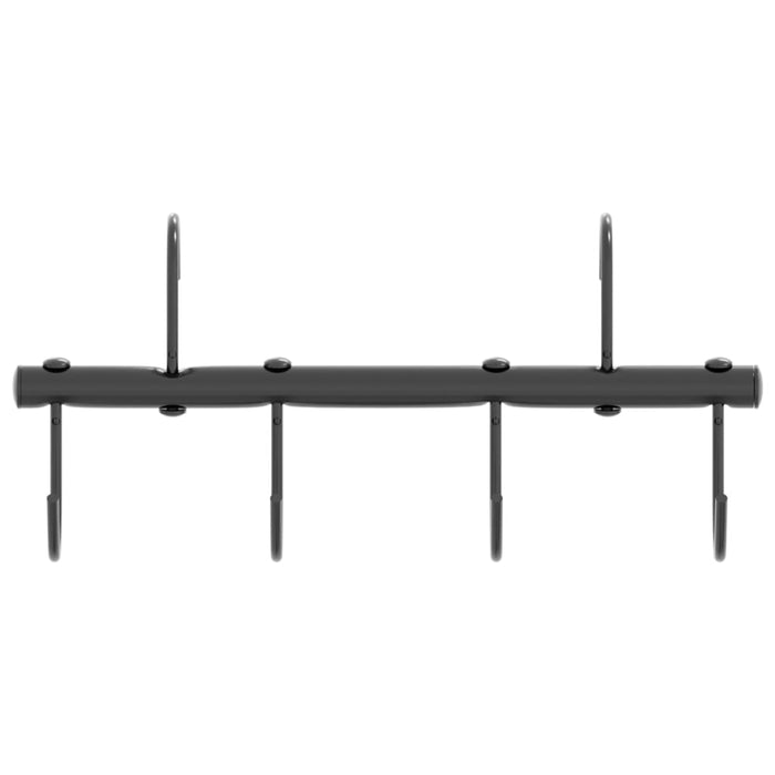 Supporto Briglie con 6 Ganci Girevoli Nero in Acciaio