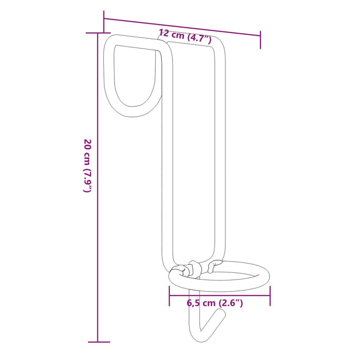 Gancio per Secchio Portatile Argento in Acciaio Zincato
